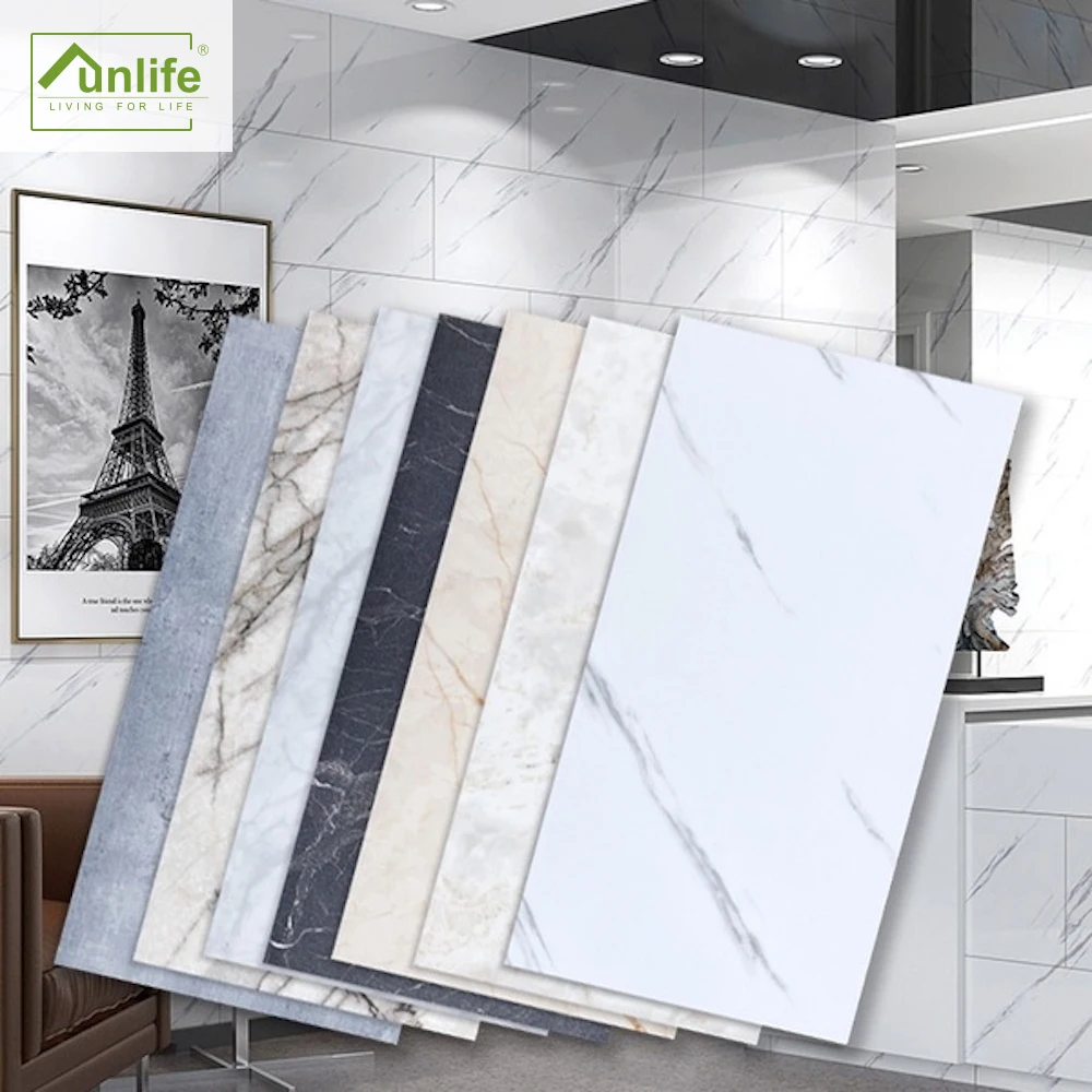 

Funlife[R] NOUVELLE MAISON[TM] 30x60cm Black and White Marble Waterproof PVC Tile Sticker For Kitchen Bathroom Floor Sticker