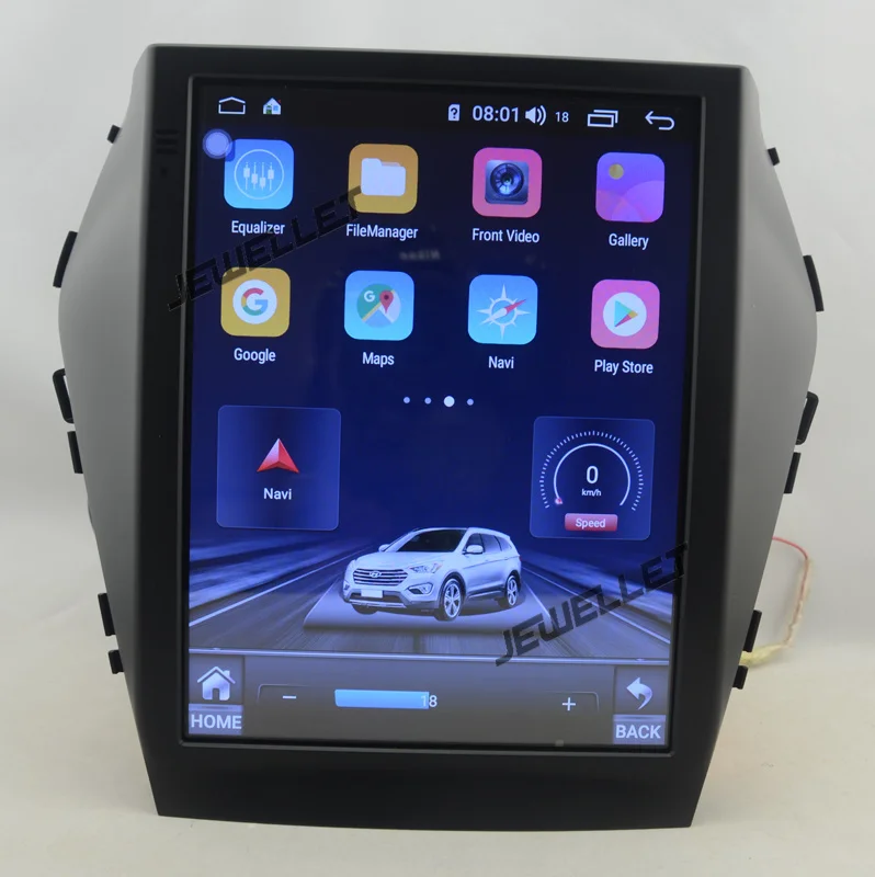 10," tesla стиль вертикальный экран android 8,1 Восьмиядерный gps Радио Навигация для hyundai ix45 Santa fe 2013