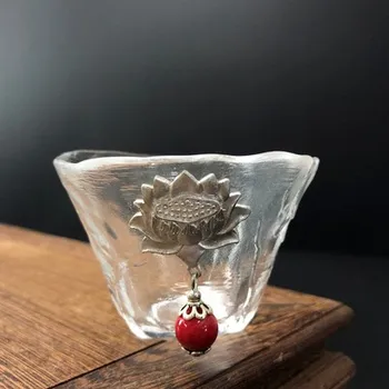 

Glass Master Teacup Hammer Pattern Tin Plate Japanese Style Single cup Heat-resistant Kung Fu Green Tea Black Tea Teaware