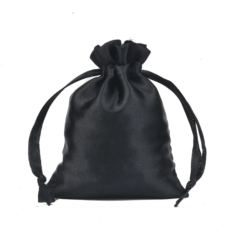 50pcs/lot 7x9 9x12cm Soft Drawstring Silk Satin Pouches Jewelry Package Bags Wedding Necklace Bead Container Gift Bag Logo Print
