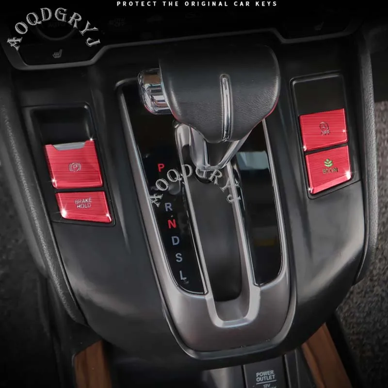 Панель переключения передач Кнопка отделка наклейка украшение из алюминиевого сплава Подходит для Honda CRV CR-V гибридная или бензиновая версия