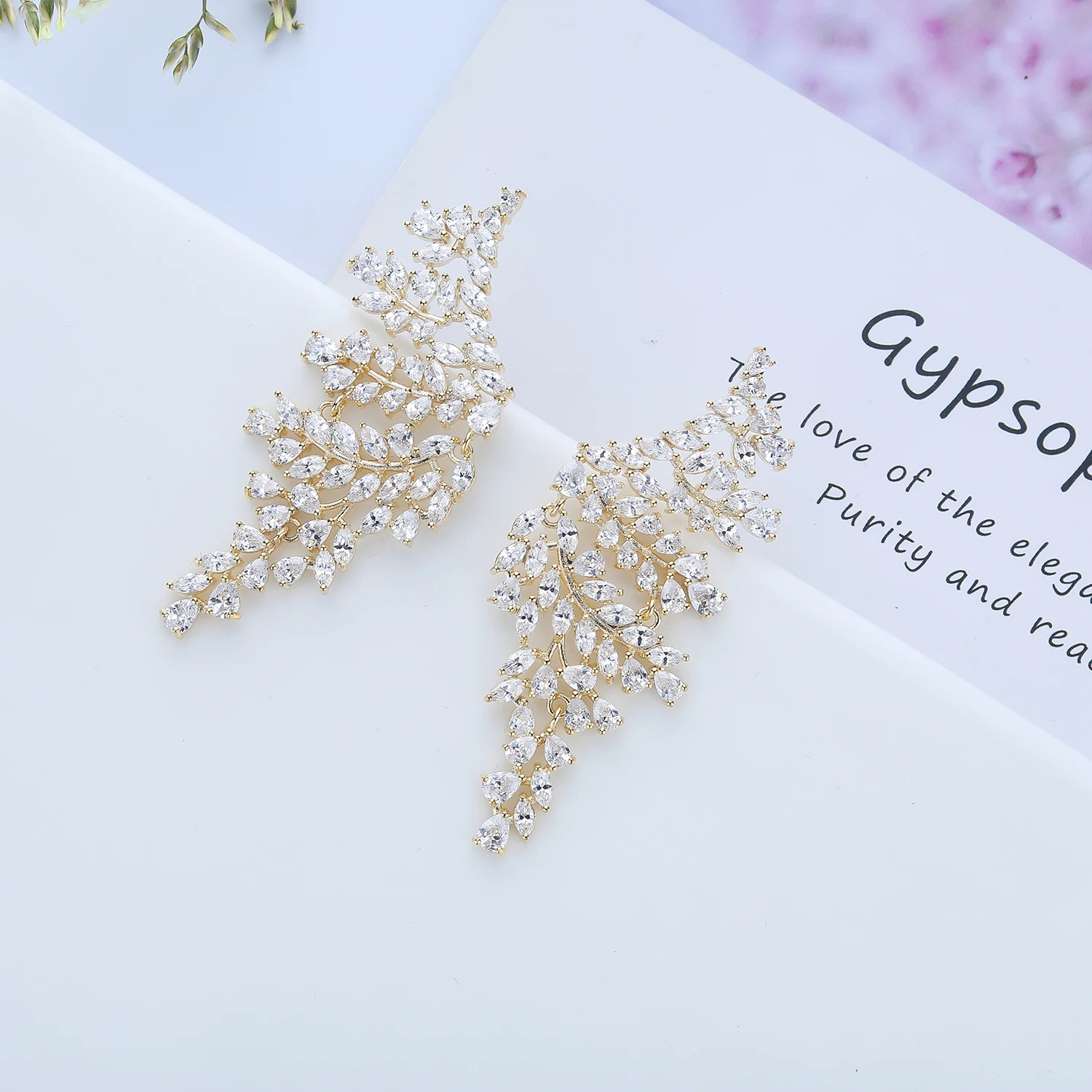 Cubic Zircon CZ Earrings for Wedding, Crystals Earring for Bride, Women Girl Birthday Party Jewelry CE11349