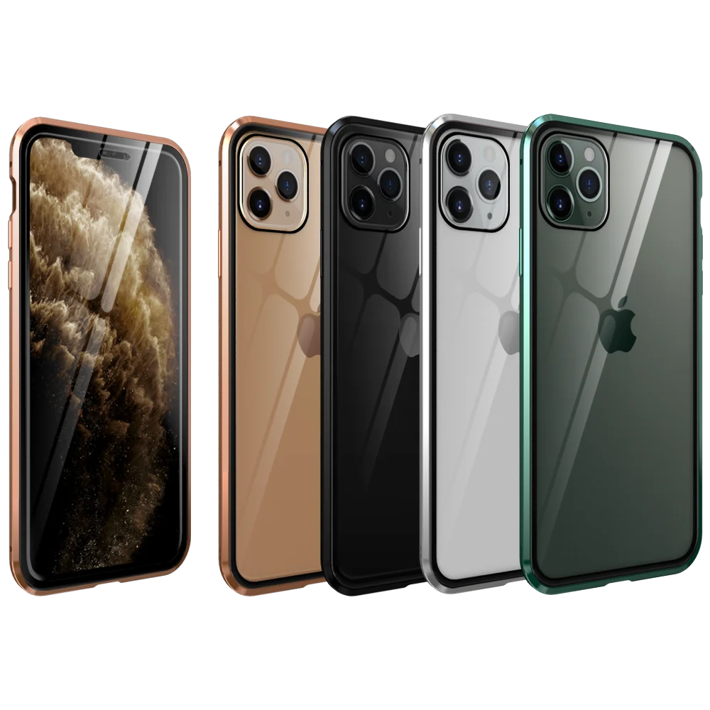 360 Полный Магнитный чехол для iphone 11 11pro MAX стеклянный чехол для iphone X XS XR MAX чехол Магнит Противоугонная закаленная стеклянная крышка
