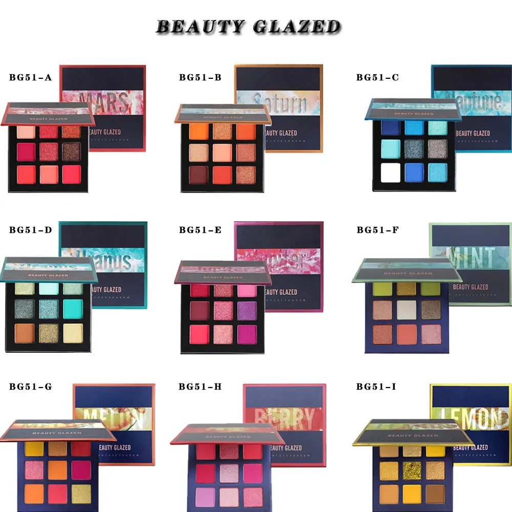 2020 New Cosmetics Fashion Matte Eyeshadow Cream Makeup Brushes Party Palette Shimmer Set 9 Colors By Beauty Glazed |