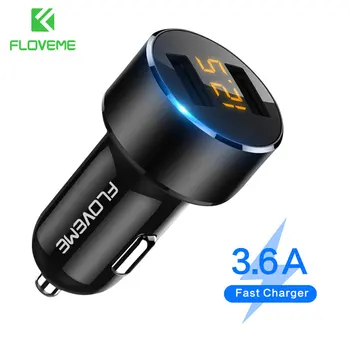 

FLOVEME USB Car Charger For iPhone Xiaomi Dual Port 18W Car Chargeur Charger USB 3.6A Fast Charging Car Charger For Mobile Phone
