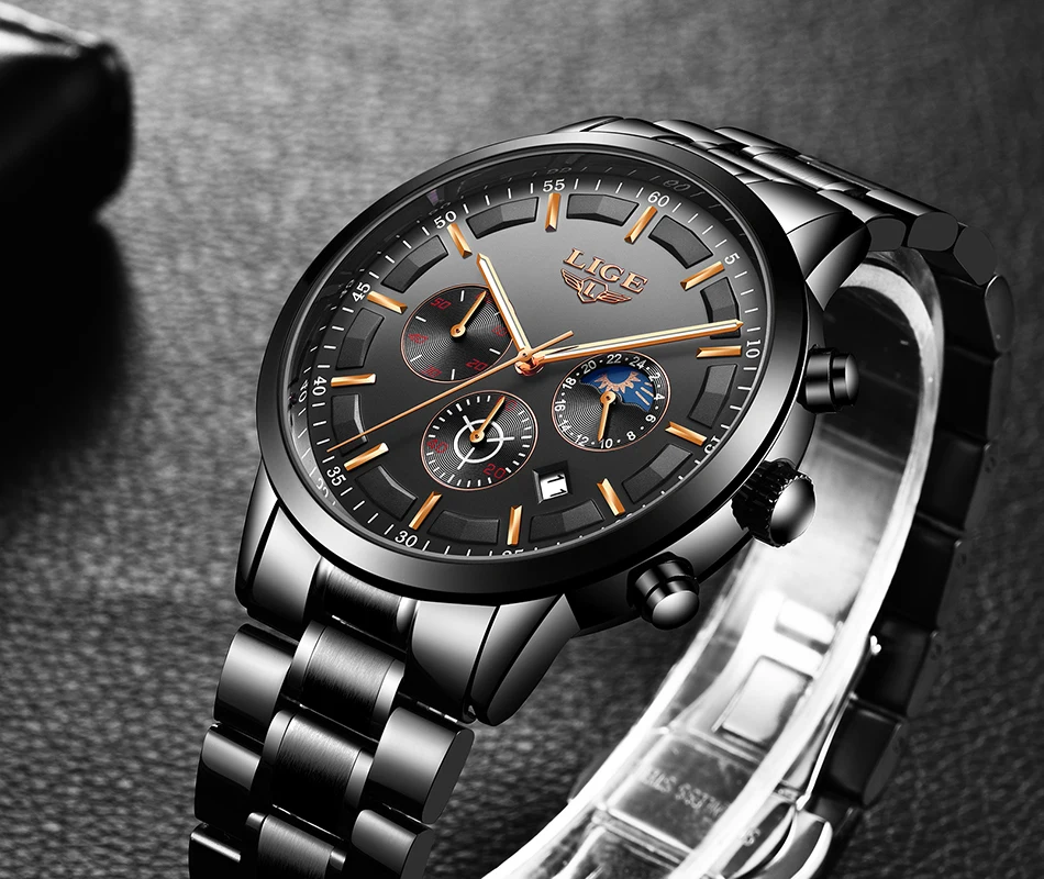 2022 New LIGE Watches Men quartz Top Brand Analog Military male Watches Men Sports army Watch Waterproof Relogio Masculino+Box