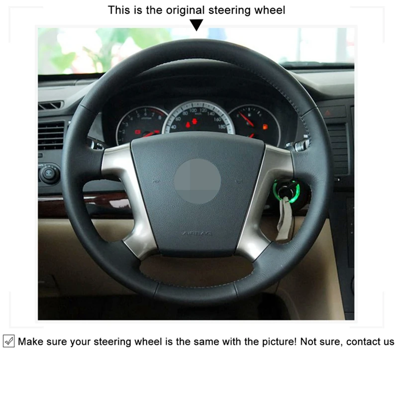 Ручная работа черная искусственная кожа чехол на руль для Chevrolet Epica 2006 2007 2008 2009 2010 2011