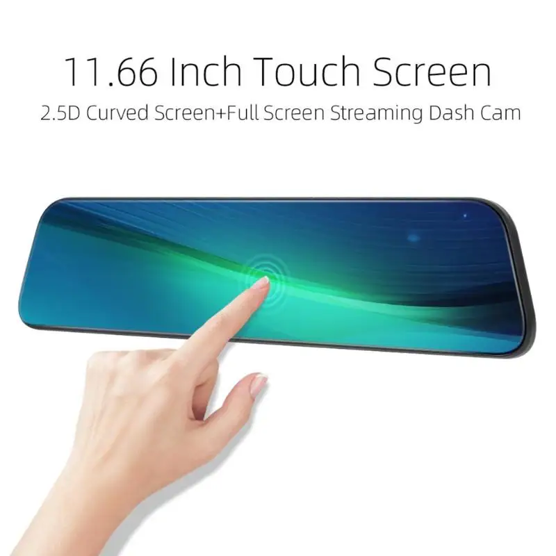 K96 Full HD 2K Автомобильный видеорегистратор Камера с двумя объективами 11,66 дюймов зеркало заднего вида Dashcam