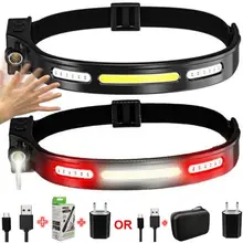 

COB LED Headlight Rechargeable Torch Headlight Motion Sensor Headlamp for Camping Running Fishing 5 Lighting Modes Work Light
