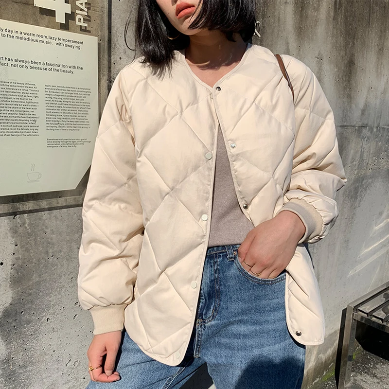amazing  Winter Woman Coats 2019 Casual Loose Cotton-padded Coats Women Pocket Short Jackets Coat Thicken Ha