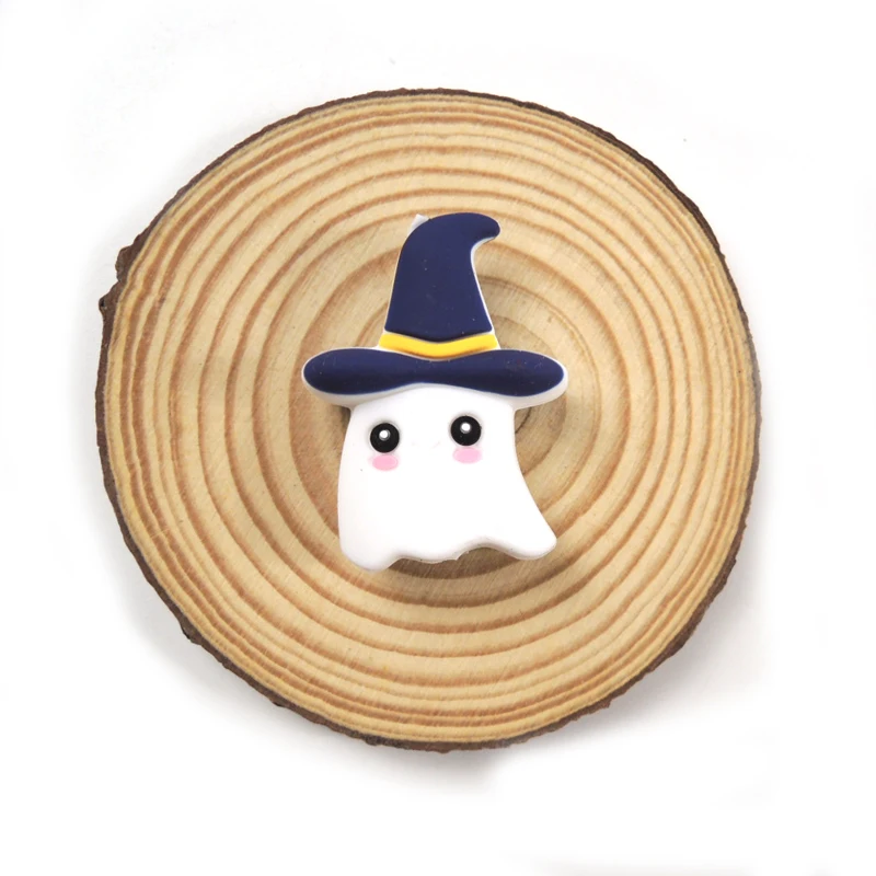 Moonpie 5 шт Хэллоуин Стразы для ногтей летучая мышь призрак силиконовые бусины Забавный детский Прорезыватель Соска с бусами цепи аксессуары - Цвет: 5pcs