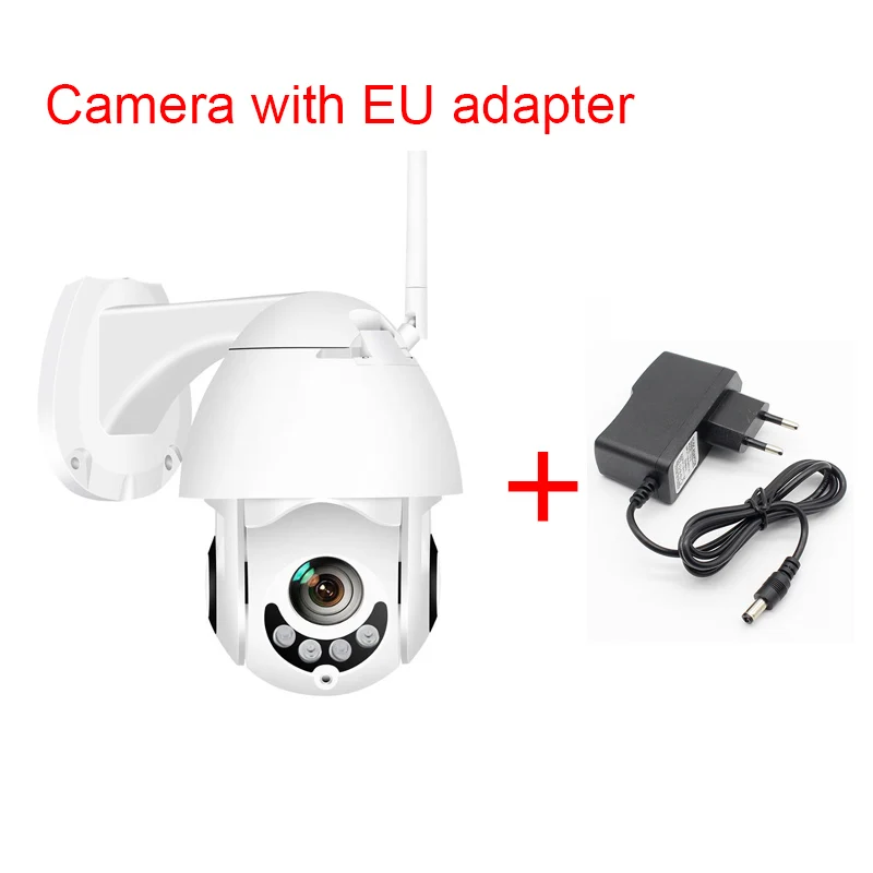 With EU adapter H.265 1080P WiFi IP камера беспроводная Проводная PTZ наружная скорость купольная CCTV камера видеонаблюдения приложение ICSee двухстороннее аудио ONVIF - Цвет: With EU adapter