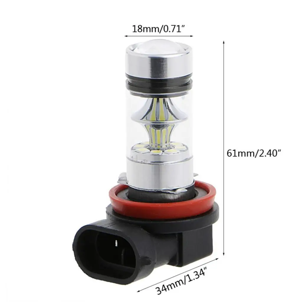 1 Pair Blue 10000K H11 H8 100W LED Bulb For Car Fog Driving DRL Headlamp