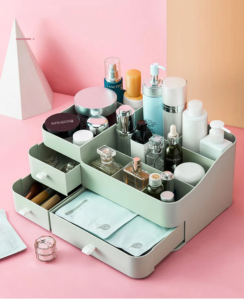 Makeup Brush Organizer Large Capacity Cosmetic Storage Box L ipstick Nail Polish Holder Desktop Drawer Container | Красота и здоровье