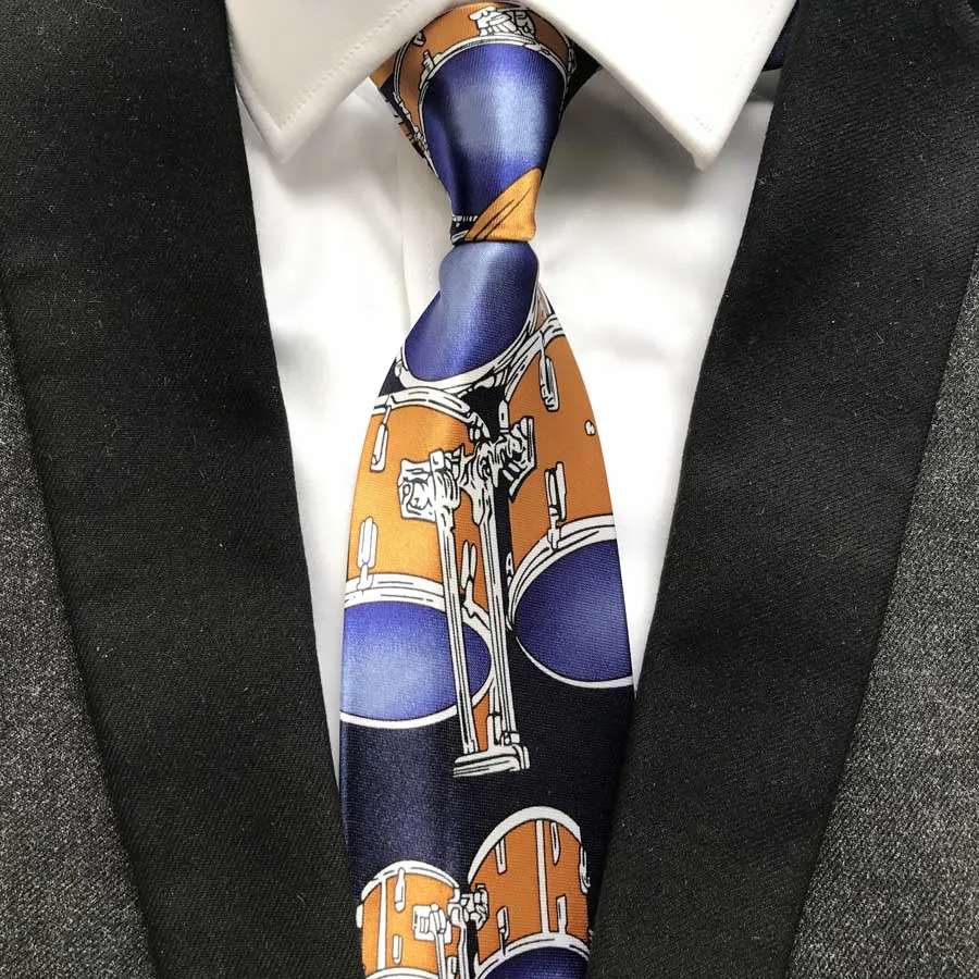 Дизайнерский галстук с музыкальной символикой, модный мужской галстук для художника, музыканта, для концерта, музыкальная тема, вечерние - Цвет: As Picture