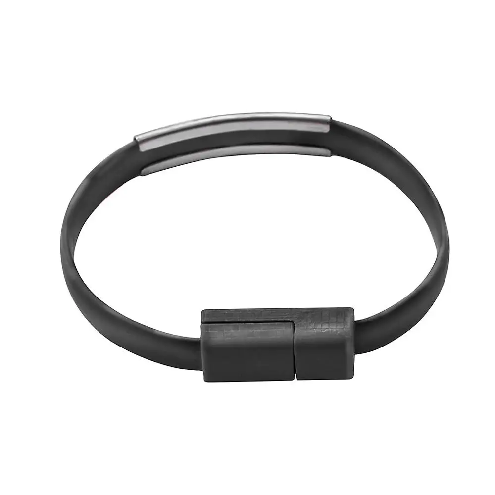 BK Напульсник для iPhone, кабель, зарядное устройство, магнитный USB шнур, зарядка, ячейка данных, быстрая зарядка для iPhone Xs Max Xr X 8 7 6 6 S 5S se iPad - Цвет: BK
