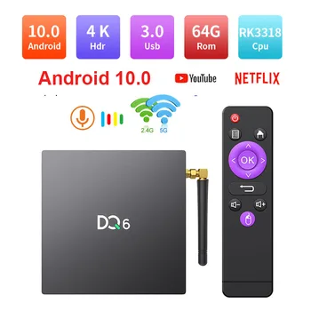 

Smart TV Box RK3318 Android 10.0 TV Box Android 10 Set Top Box 4GB 32GB 64GB Dual Wifi Media Player Youtube 4K DQ6 TVBOX