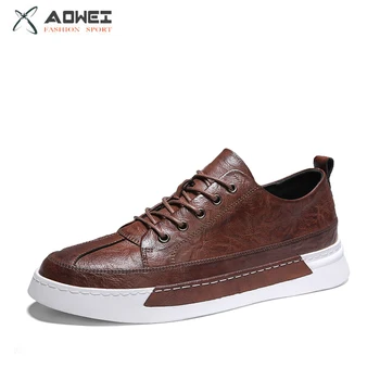 

39-44 Leather Men's Dress Shoes Handmade Office Business Wedding Black Brown Luxury Lace Up Waterproof Formal Oxfords Man Shoes