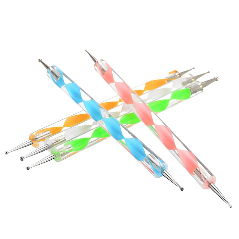 Shellhard 5PCS 2Ways Dotting Pens Manicure Tools Professional Nail Art Paint Marbleizing Design Set for Doting Tools