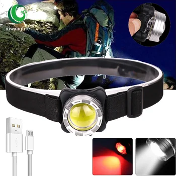 

Powerful COB LED Head Lamp Flashlight Camping Fishing Red Light Built-in Battery Rechargeable Head Lamp Head Lamp Torch