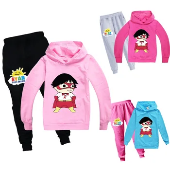 

2pcs/set Spring Fall Kids Boy Ryan Toy Review Hoodie Suit Girl Ryan's World Shirt Pullover Coat Jacket Pants Child Ryan's world
