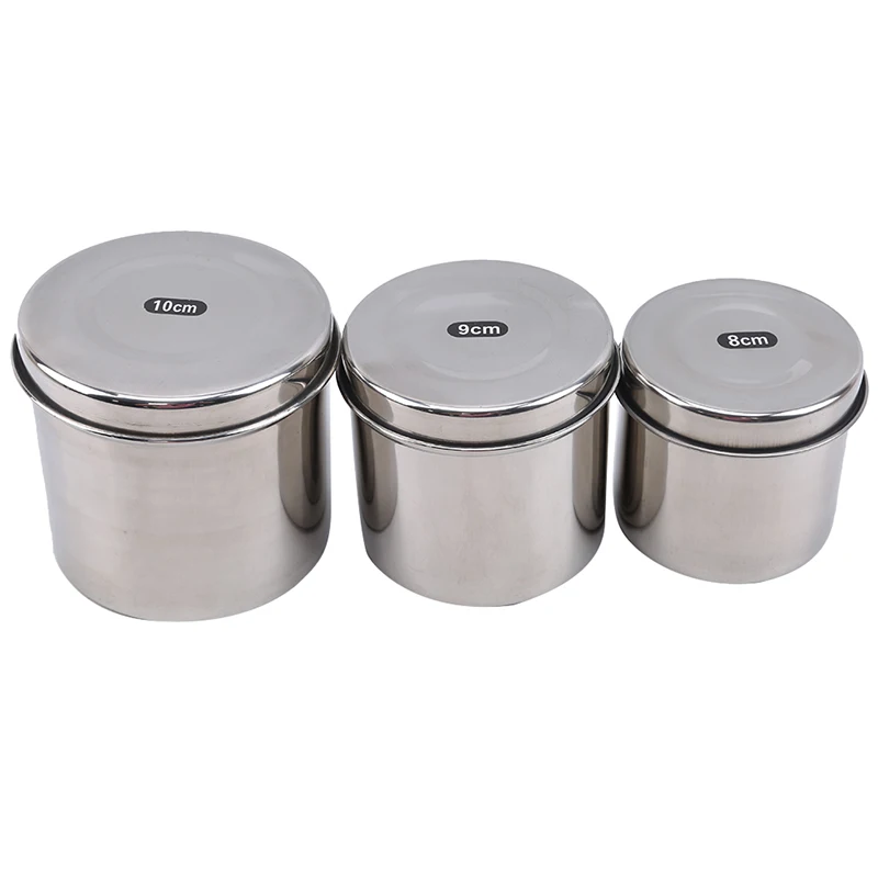 

8/9/10CM Stainless Steel Cotton Ball Gauze Tampon Jar Holder Dispenser For Dentistry Lab Supplies Disinfection Tank