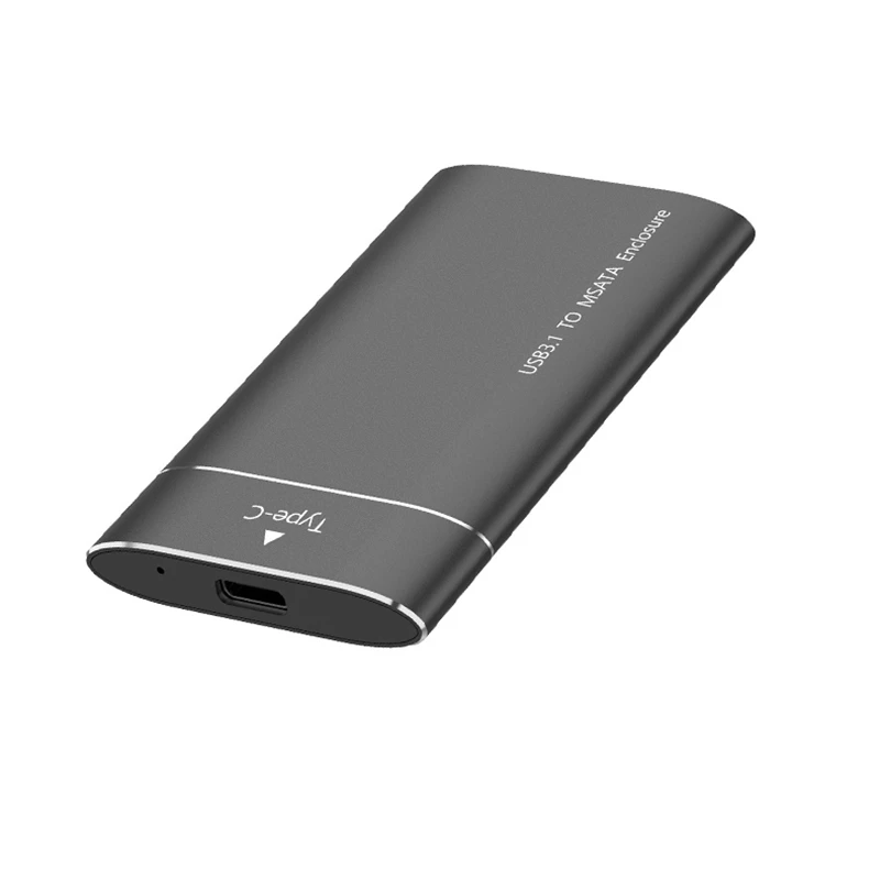 HDD Enclosure MSATA to USB3.0 HDD box Aluminum Alloy Adapter Mini-SATA SSD to USB3.1 Type-C HDD Case for 1.8 inch Sata3 Box