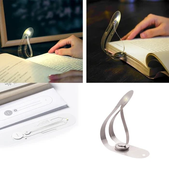 

UltraThin Wireless Bookmark LED Lamp Portable Reading Bulbs Foldable Eye Protection Reading Clip-On Convenient Night Light Lamp