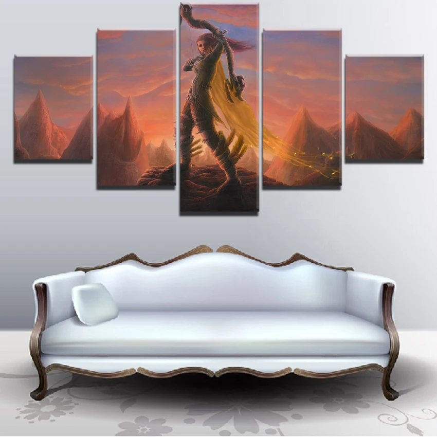  Canvas HD Prints Pictures Wall Art 5 Pieces DotA 2 Painting Game Role Home Decoration Modular Poste