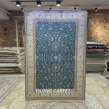 YILONG 4'x6' Perisan шелковый ковер синий vantage античная Ручная работа Тебриз области ковры(HF278B