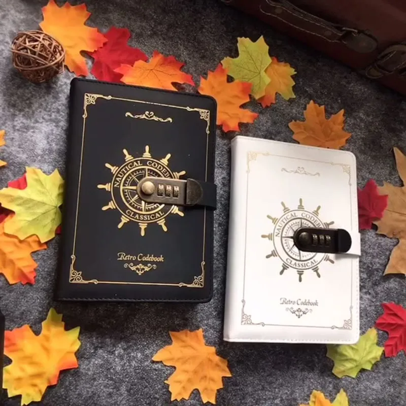 

A5 Code Book Diary With Lock European Retro Creative Hand Account Imitation Leather Notebook For Members Of Congress And Teacher