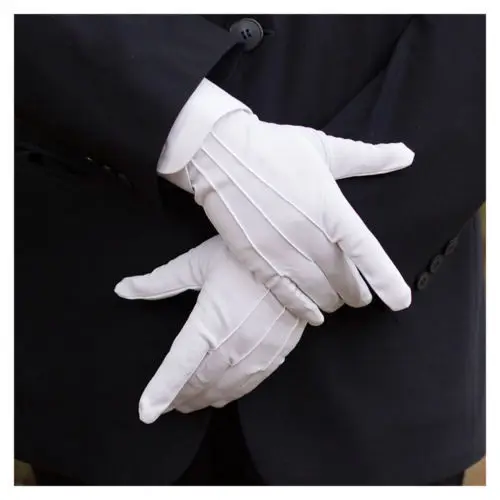 1 пара, Белые Официальные перчатки, смокинг, защита, парад Санта-Клауса, для мужчин, необычная проверка