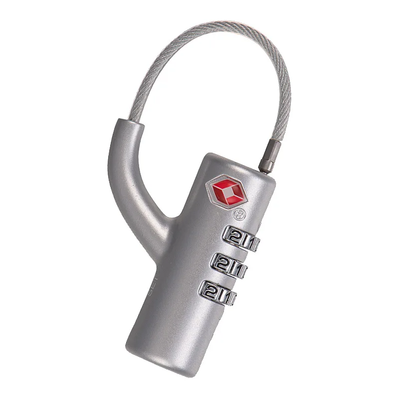 

TSA Customs Lock Export Clearance Travel Trolley Luggage Backpack Password Lock Padlock with Steel Cable