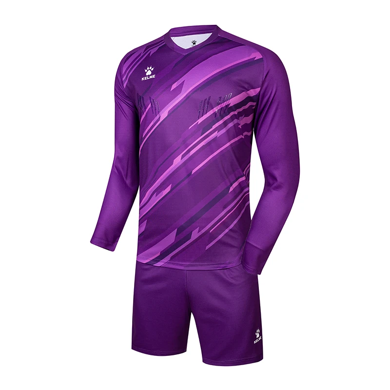 Football Uniform Men KELME Jerseys Goalkeeper Kid Long Sleeve Soccer Shorts Traning Sponge Protector 3801286