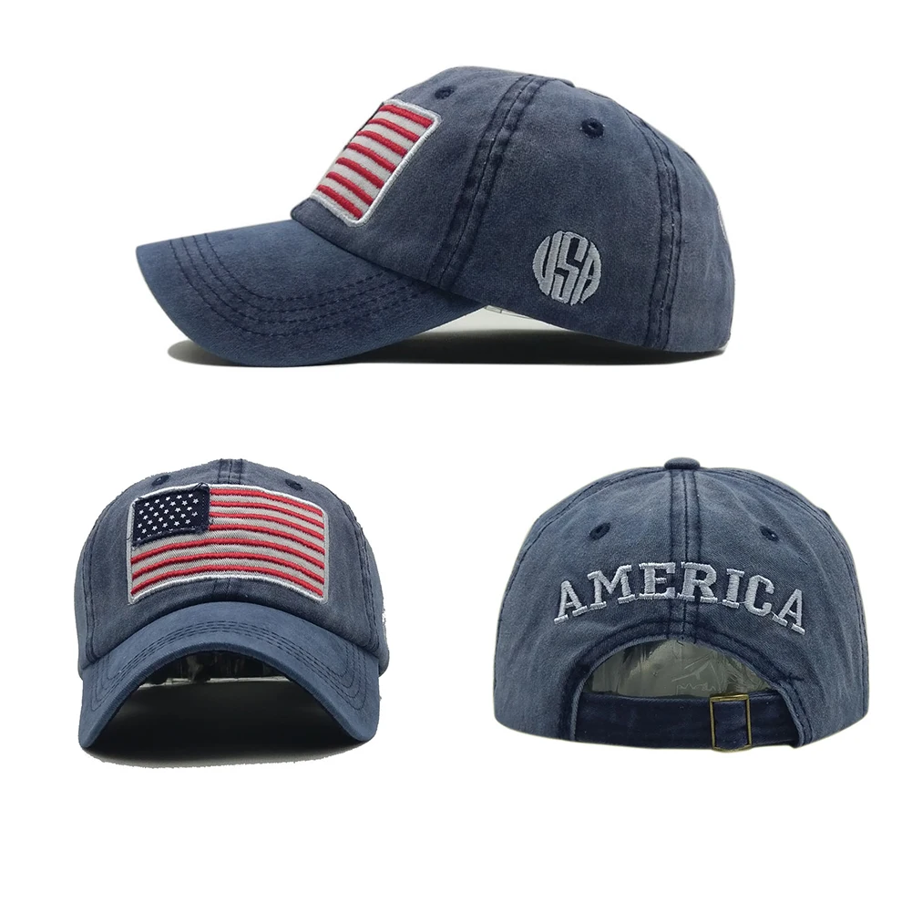 Men Women American Flag Fashion Hat Outdoor Accessories Casual Sunproof Trucker Letter Washable Camping Embroidery Baseball Cap