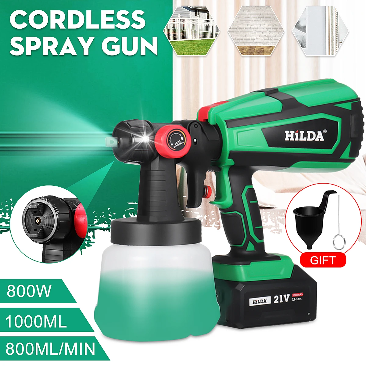 US $58.90 800W 1000ml Electric Spray Gun Household Convenience Spray Paint With Liion Battery Regulation High Power Sprayer By PROSTORME