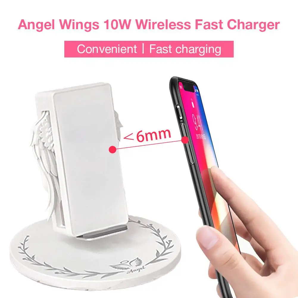 

Angel Wings Wireless Charger 10W Fast Charging QI Charging Stand For IPhone XS MAX/XR/XS/X/8/8 Plus Galaxy S10/S10 Plus /iPhone8