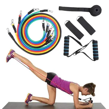

11Pcs Fitness Resistance Bands Kit Set Yoga Band Belt Pull Tension Rope Set Elastic Tube Gym Exercise Resistance training Device