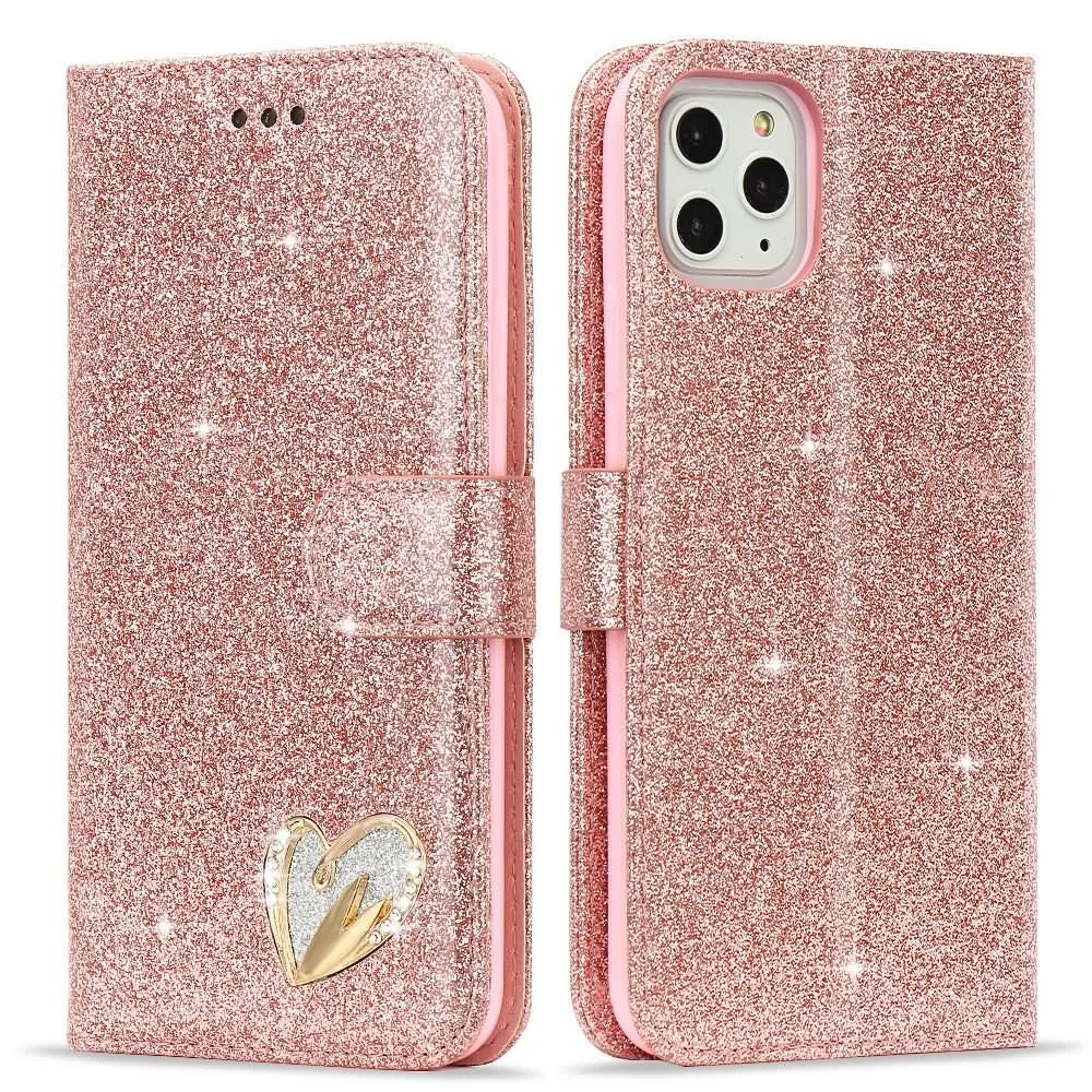 Блестящий чехол-кошелек для Samsung Galaxy A51 A71 A7 A8 A6 A5 J3 J4 J5 J6 Plus откидной магнитный