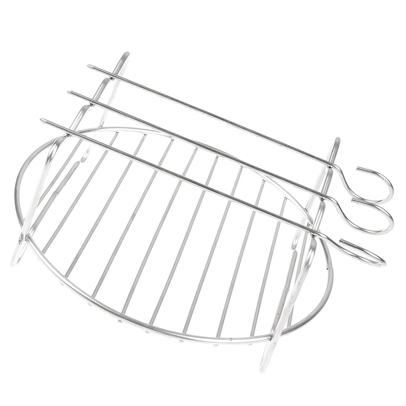 Baking Tray Skewers Air Fryer Stainless Steel Holder BBQ Rack Double deck Home Replacement