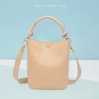 

Handbag Women's Bag 2019 New Wide Shoulder Belt Bucket Bag Retro Diagonal Straddle Single Shoulder Bag Women Bag