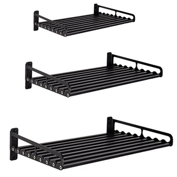 

50x30CM Microwave Oven Storage Holders Racks Kitchen Shelf Holder Black Aluminum Wall Shelf Oven Rack Kitchen Organizer Accessor