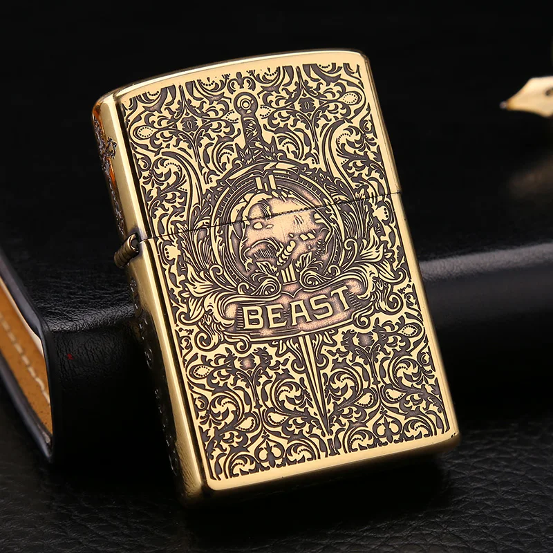 Главный бренд зажигалки для сигарет курить бензин Винтаж флип Constantine Зажигалка медный газ пертол прикуриватель - Цвет: color 7