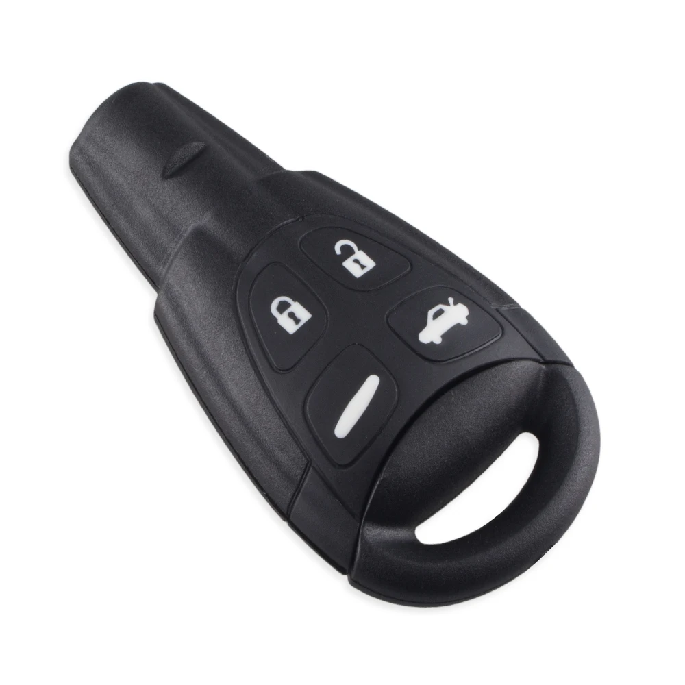 KEYYOU Набор для автостайлинга оболочка для Smart ключа для SAAB 93 95 9-3 9-5 WF мягкая резиновая Кнопка Автозапуск 4 кнопки дистанционного ключи в виде ракушки