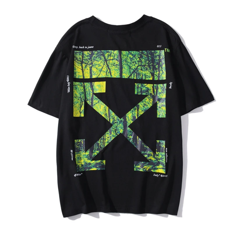 

Harajuku streetwear 20SS gradient color arrow print men and women short-sleeved couple T-shirt hip-hop street style T-shirt