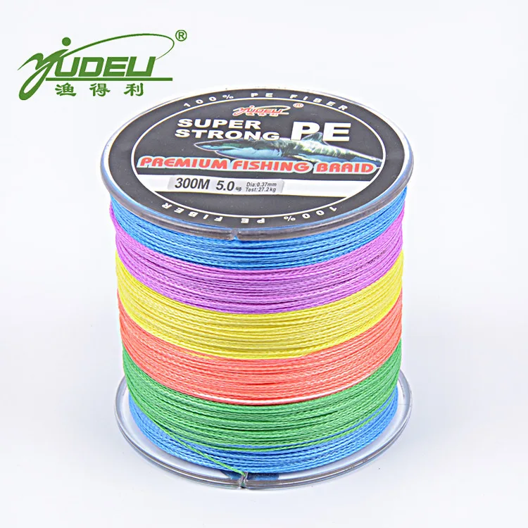 

Yu de li 300 M Sharks Five-color PE Weaving Fishing Line Dyneema Large Amount Fishing Lure