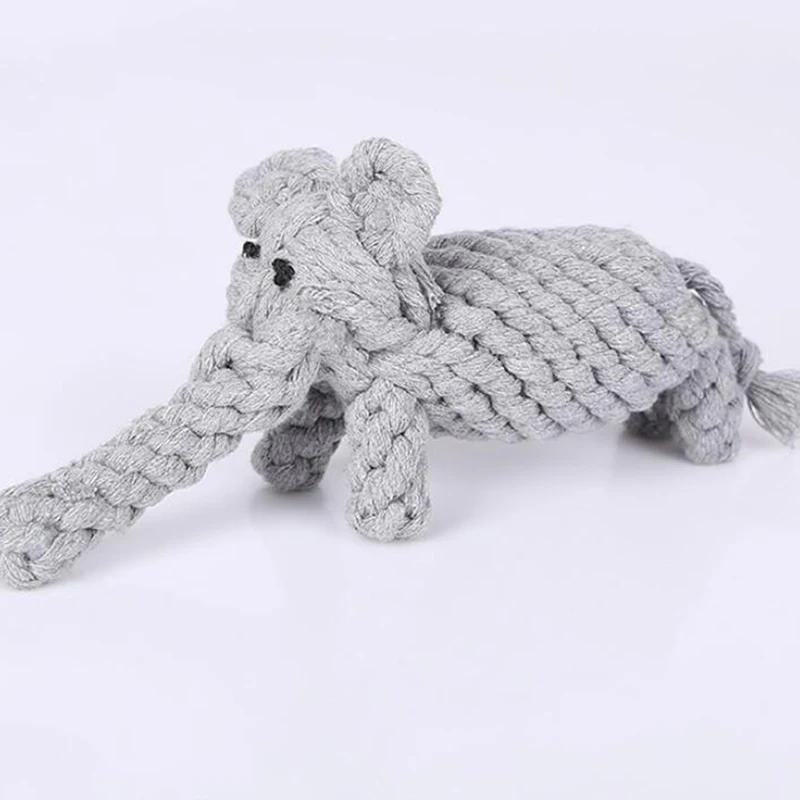 Креативная игрушка для собак, молярная игрушка из хлопковых ниток симпатичный, в форме слона, ручная тканая хлопковая веревка, Интерактивная игрушка для собак