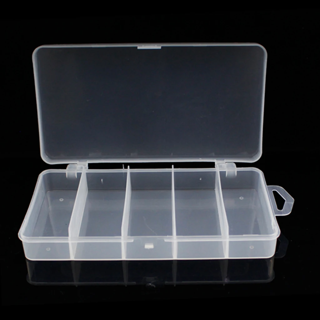 Fishing Tackle Box Lightweight Durable Jewelry Organizer with 5 Grids Clear Fishing Tackle Boxes