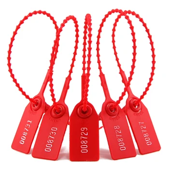 

100pcs Plastic Security Beaded Hand Remove Travel Luggage Suitcase Handbag Ant-Tamper Tag Plastic Locks Red 250mm