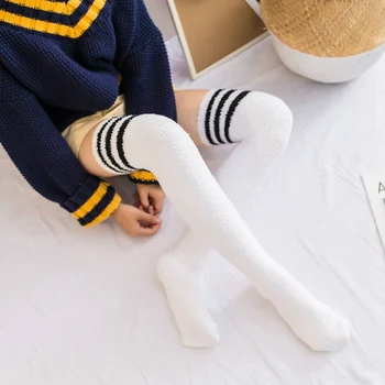 

2020 Women Novelty Over Knee Thick Fluffy Striped Stocking Warm Soft Gift Sock